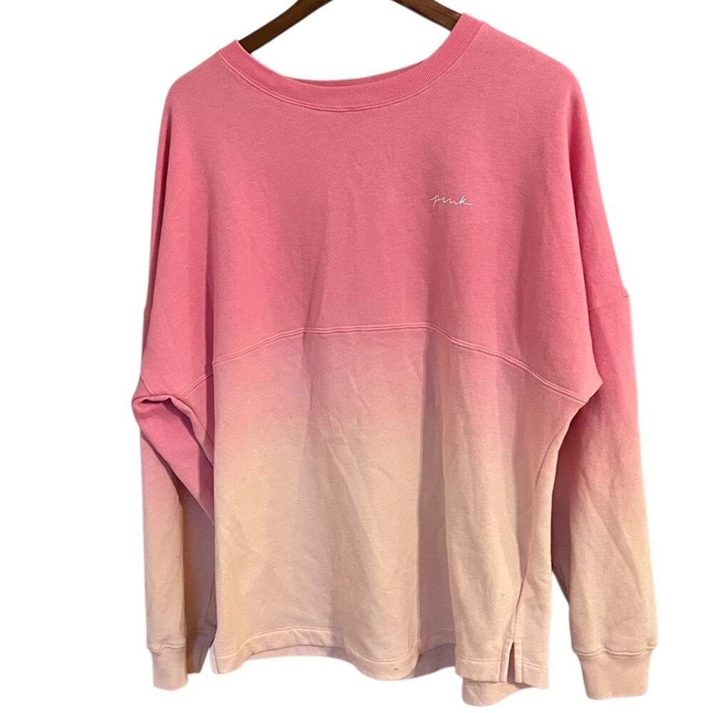 VICTORIA’S SECRET Pink Varsity Crew Sweatshirt Top Medium 3111-9 - Picture 6 of 10